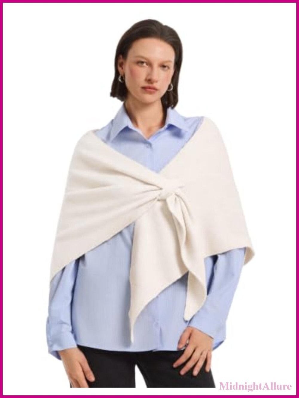 Women's Fleece Triangle Scarf Shawl Wrap Poncho Sweater One Size